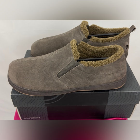 Men's Tempur-Pedic Warrick Charcoal Suede Outer/Faux Fur Lined Slipper 1… - Picture 7 of 10